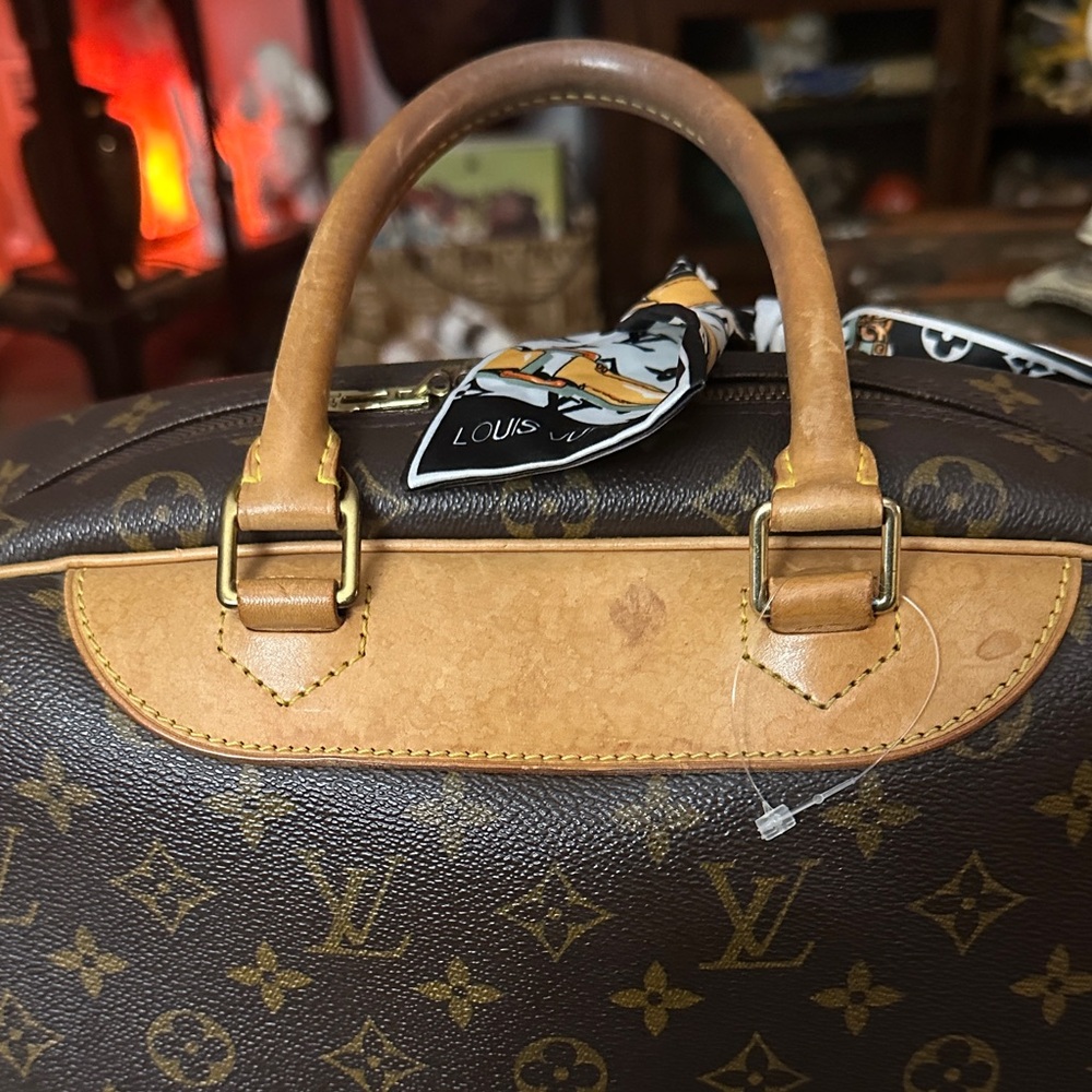 Louis Vuitton Deauville Brown Monogram Bag with Scarf Accent - Picture 11 of 16